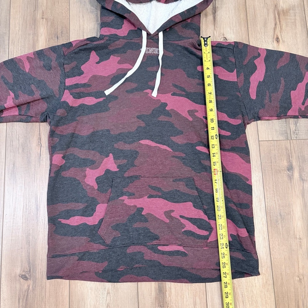 PINK Victoria’s Secret Camo Hoodie Sequin Logo Y2K Mobwife Glam L Sherpa - Picture 6 of 9